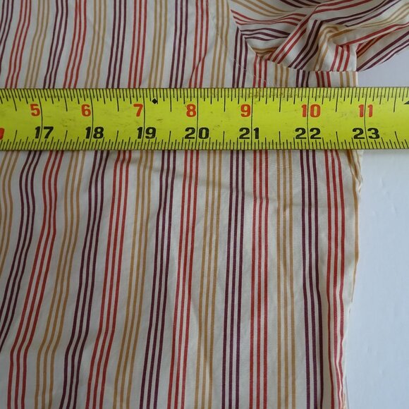 Joseph Bach Orange Rust Multicolor Stripe Long Sleeve Button Up Shirt Men Size L - Picture 9 of 11